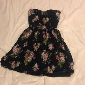 Strapless floral dress